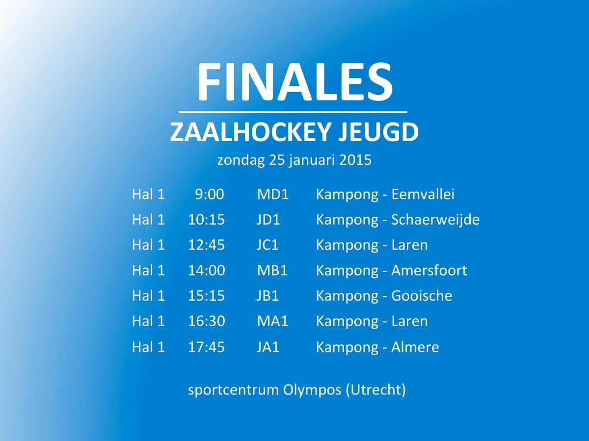 Topdag, 7 blauwe finales! <a href="/MD1Kampong/">Kampongmd1</a> <a href="/KampongJD1/">Kampong Jongens D1</a> <a href="/kampongJC1/">Kampong JC1</a> <a href="/kampongJB1/">Kampong JB1</a> <a href="/kampong_MB1/">Kampong MB1</a> <a href="/kampongMA1/">Kampong MA1</a> en <a href="/kampongJA1/">Kampong JA1</a>