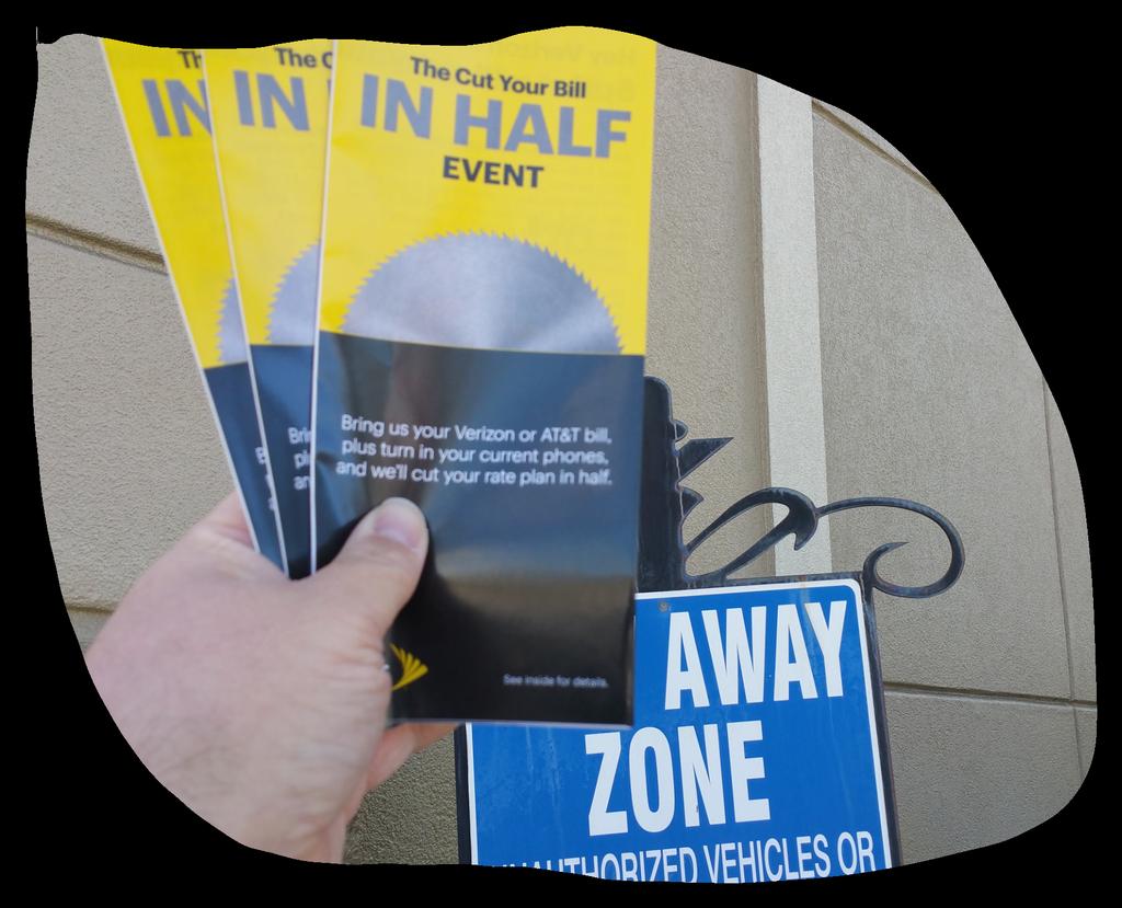 teamwinterpark's tweet photo. Taking customers "away zone" next to the At&amp;t store. @kgbbond0007 #SprintSE @LarosaRob http://t.co/si9QU04fSJ