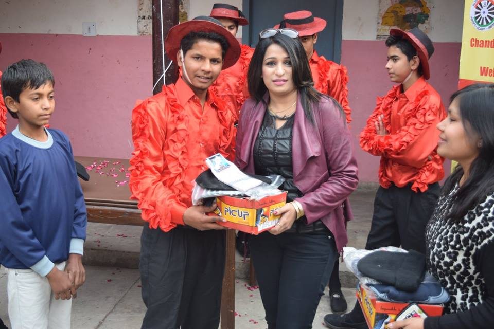 #Brand #Ambassador of #CRT-216 giving away clothes, jackets, caps to #slumkids.....the best feeling in the world!