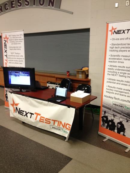 NEXTtesting's tweet image. All set up at the SCTA Showcase. Come by to learn more about our testing and register for your retest @HockeyTech