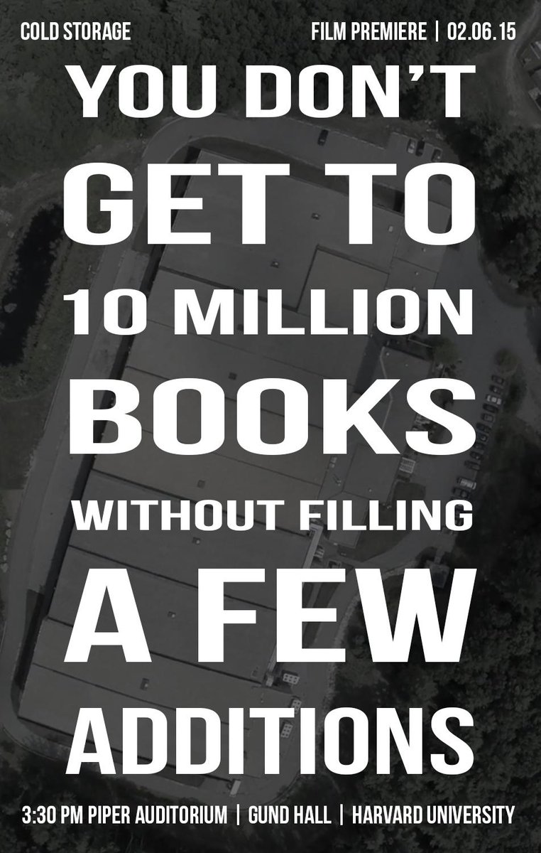 ColdStorageDoc's tweet image. &quot;Libraries are about connections, not collections&quot; — Sarah Thomas; even so, Harvard&apos;s collections are still vast.
