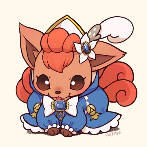 HesitantFox's tweet image. The small kit was lifted out of her crate and put in yet another annoying costume. "...Vulpix.."