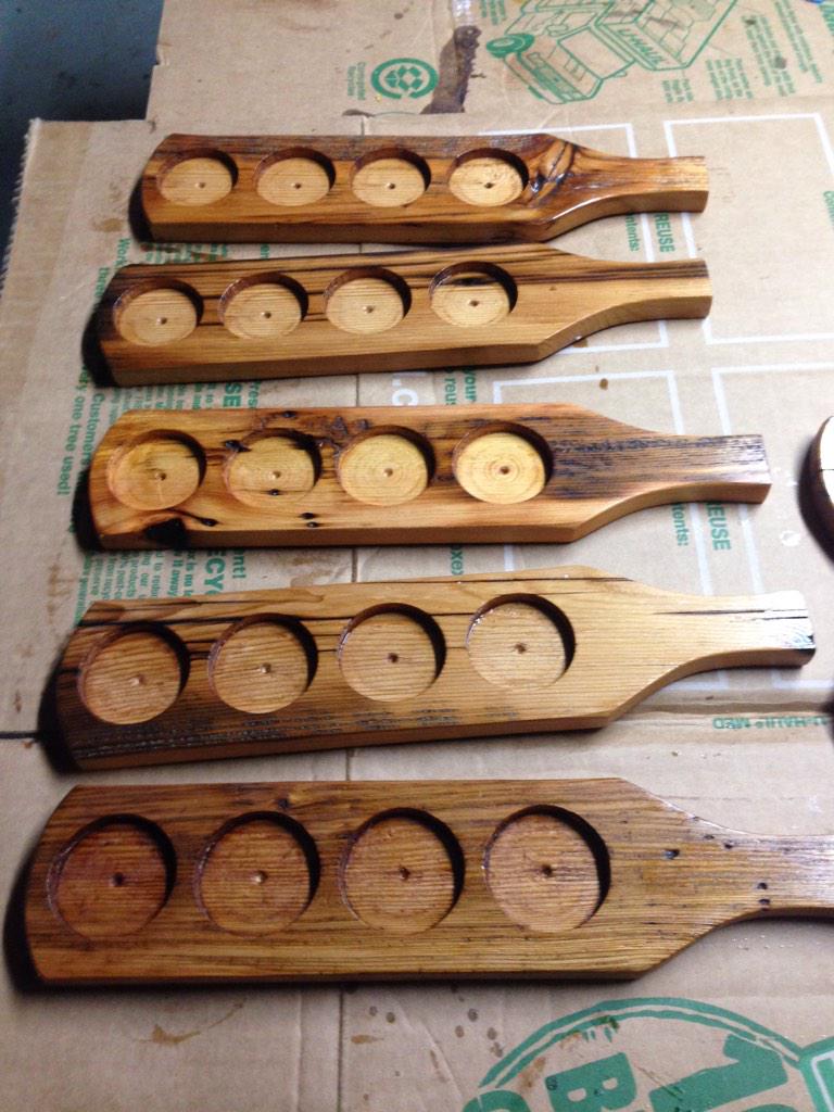 LionheartBeer's tweet photo. Fresh batch of reclaimed #barnwood #beer flights ready for sale. https://t.co/ta5qrTI12B http://t.co/kwn5DqrbqM