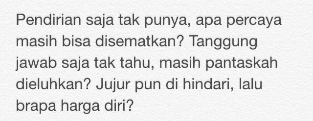 haerulamri's tweet photo. Sifat alam saja tak kau punya bagaimana ku menghargai mu. http://t.co/XUJV4m2EAU