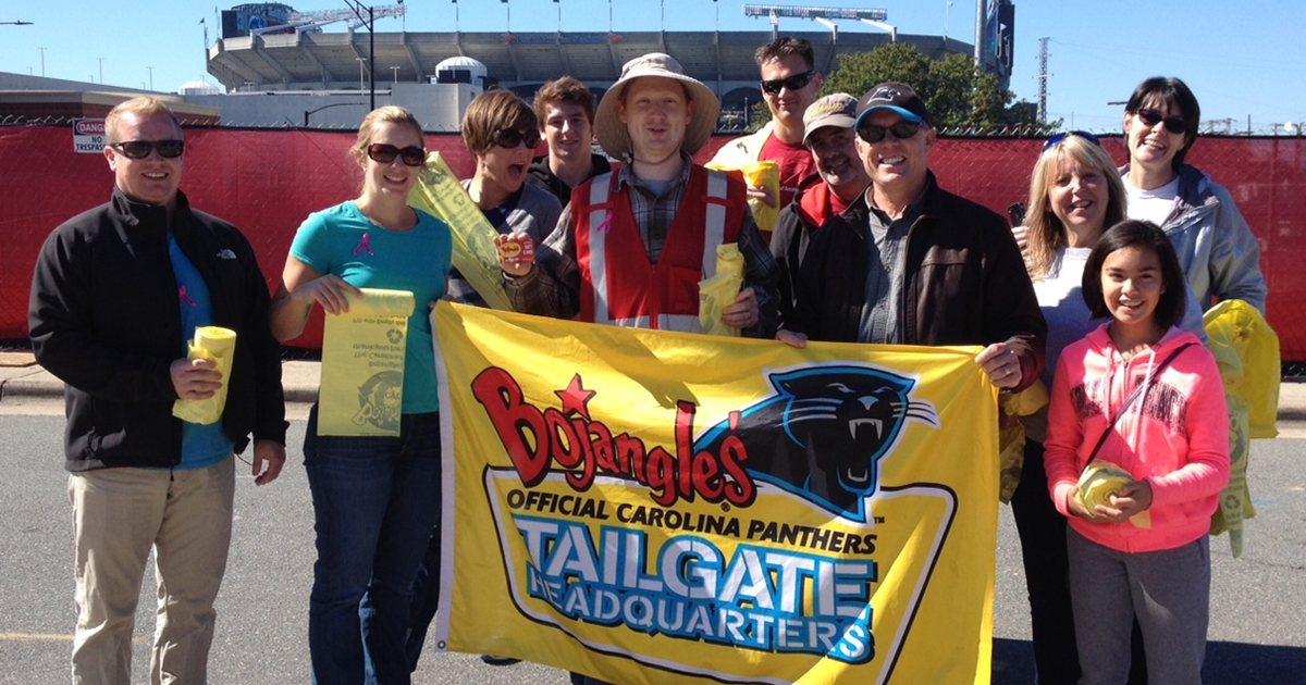 Panthers's tweet photo. #Panthers fans help collect a record 128 tons of recyclable material during 2014 NFL season: http://t.co/OaOXjbQHpv http://t.co/onzyTEME1b