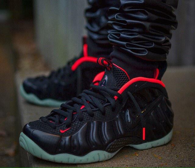 yeezy foamposite on feet