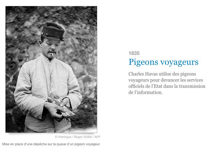 afpfr's tweet photo. #AFP70 Ancêtre de l'AFP, l'agence Havas utilisait des pigeons voyageurs il y a 180 ans http://t.co/yG6mLqaJFs http://t.co/2g4KpUqPUD