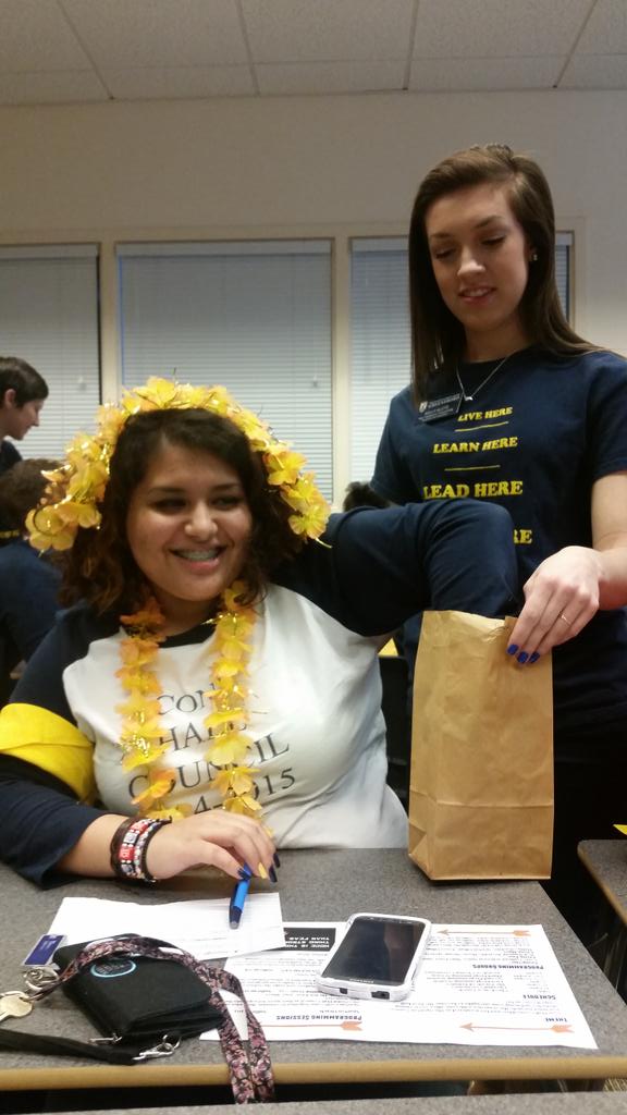 subwayrodent's tweet photo. Cone Hall Council doing the sensory challenge! #ConeZone #UNCGRHA http://t.co/rL3qmtdfwB