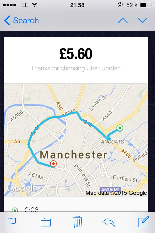 JordenSweet's tweet photo. @Uber_MCR think your taking me for a ride here! back to @streetcarsmcr for me! http://t.co/v8s2UawAhH