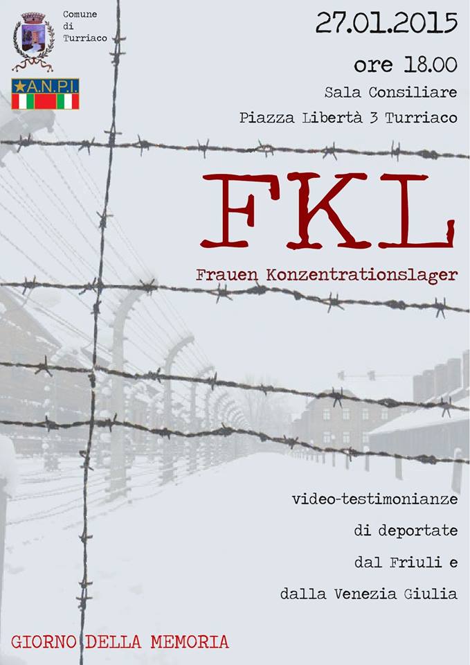 Com_di_Turriaco's tweet photo. Martedì 27 gennaio, giorno della memoria. Sala Consiliare, proiezione di "FKL" in collaborazione con ANPI Turriaco. http://t.co/MgxmT7imat