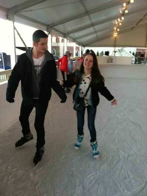Outdoor ice skating at the @CityofSugarHill ice rink with my brother! #SugarHill