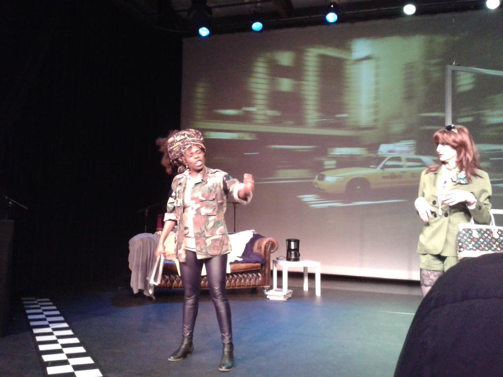 JoyceRoodnat's tweet photo. Theatersoap #Snorder weer helemaal kits. Mijn favoriete personage? Makeba (Black Women Power). @DeBalie http://t.co/FOdRE1k9xJ