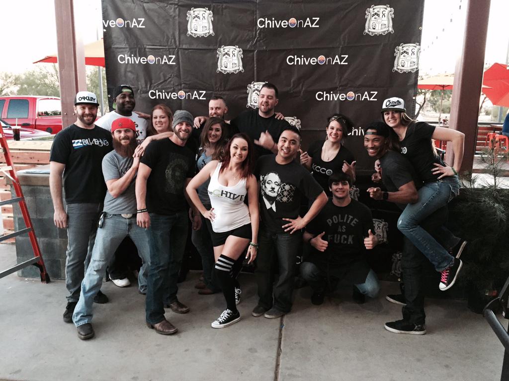 ChiveOnAZ's tweet photo. Cabin Whiskey and Grill team helping set up for tonight's meet up! http://t.co/a1yyrKxzdr