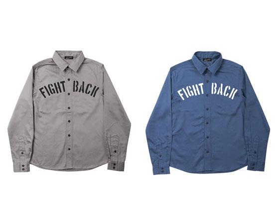 Sub_Kumamoto's tweet photo. PATCHWORK SHIRTS L/S -FIGHT BACK-【NINE MICROPHONES】→http://t.co/VQBzU0J0eA フロントとバックに『FIGHT BACK』がパッチワークで施されたワークシャツ。 http://t.co/GMcj0sFfNd