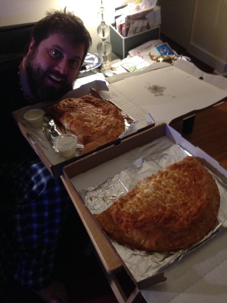emergent_gamer's tweet photo. @ardmorepizza #giant #stromboli RT @bucketsTP: A long day of production work is coming to a delicious end. http://t.co/IcIw3uGNLg