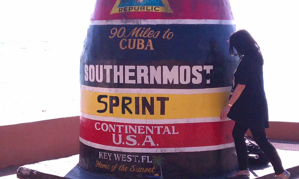 SSFIVESTAR's tweet photo. Look! Even in Key West Sprint is a hit. Next we will cut Cuba's bill in half @kgbond0007 @thenny11 @dano04 #sprintSE http://t.co/NA6NeYSLJx
