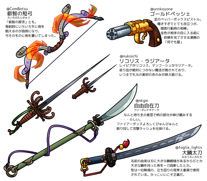 ふぁぼしてくれたフォロワの武器と戦法を言うのtwitterイラスト検索結果 古い順