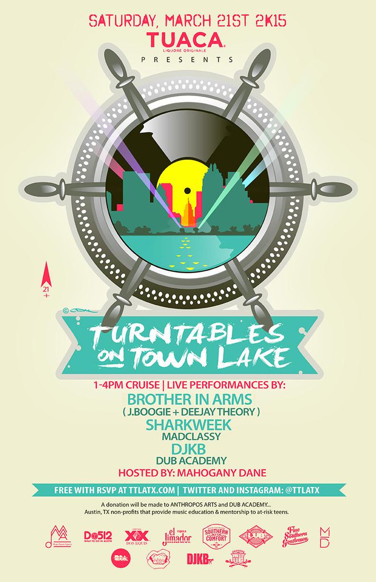 FreeSXSW's tweet image. 3/21 - RSVP: &quot;Turntables on Town Lake&quot; - Yacht Party w/ @jboogiejustin &amp;amp; @DeejayTheory ttlsx15dayparty.eventbrite.com #SXSW