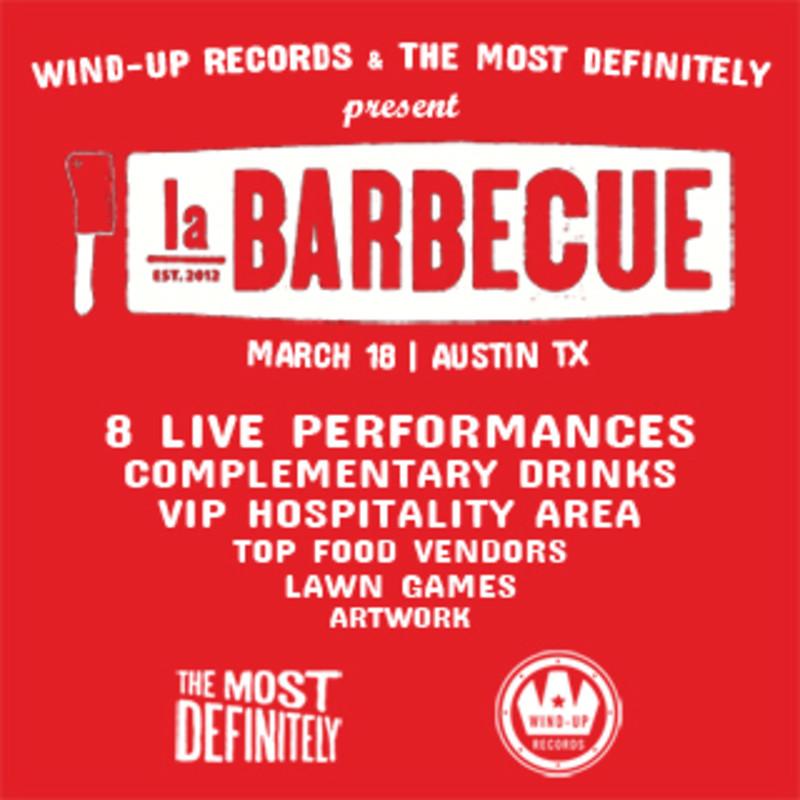 FreeSXSW's tweet image. 3/18 - RSVP: @WindUpRecords &amp;amp; @themostdefinite&apos;s @la_Barbecue Showcase w/ #freedrinks 2015.do512.com/winduprecordst… #SXSW