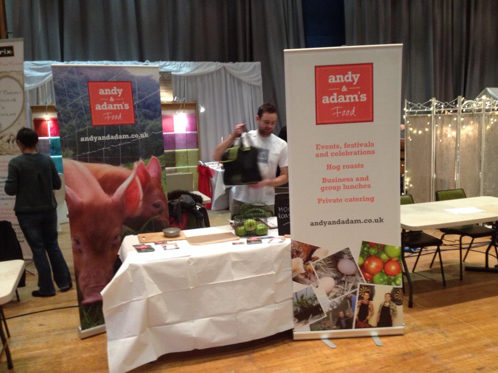 AndyandAdams's tweet image. Setting up for our first bit of marketing at a wedding show