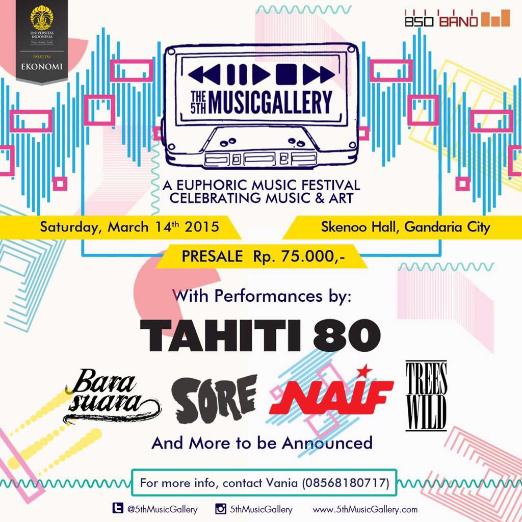 Purchase tickets:
5thmusicgallery.com
official ticket box: Substore

Grab them fast!!!
#5thMusicGallery
