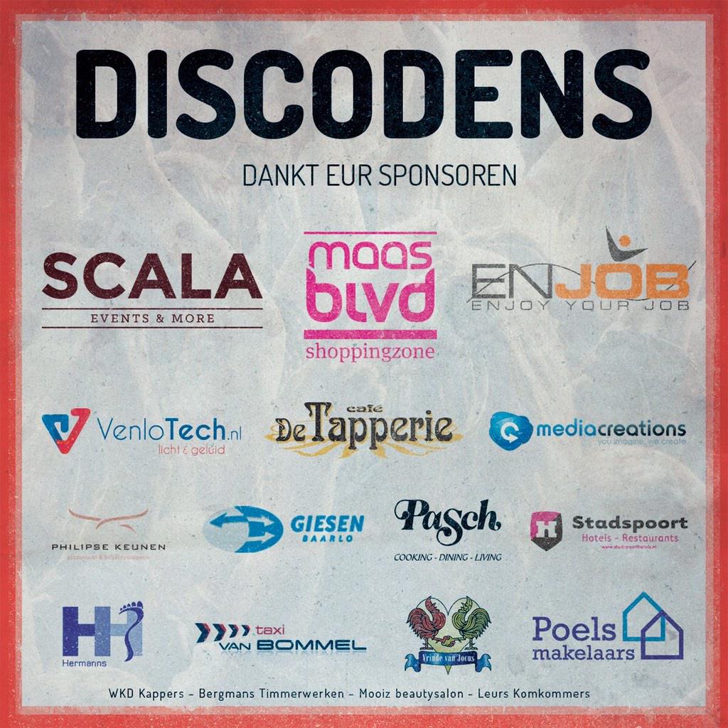 Ein dieke dankewaal aan alle toffe bedriéve die d'n Discodens meij meugelik make!