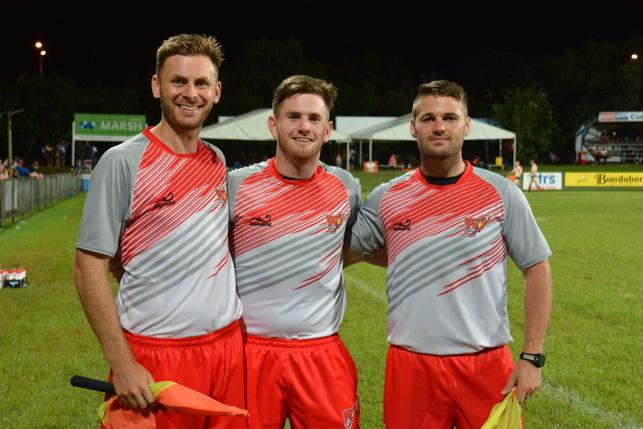 Croc Final Referee <a href="/graham_cooper89/">DappDynamo</a> <a href="/michaelhogan84/">Michael Hogan</a> &amp; Damien Mclachlan. The finale to a great weekend. <a href="/RugbyWARefs/">RugbyWARefs</a>