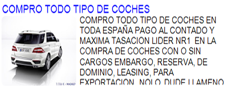 comprovehiculos's tweet photo. Compro todos tipo de vehiculos al contado, ya sea averiado, para desguace o en perfecto estado http://t.co/zmtJKphGHX http://t.co/gCbMQLd7SD