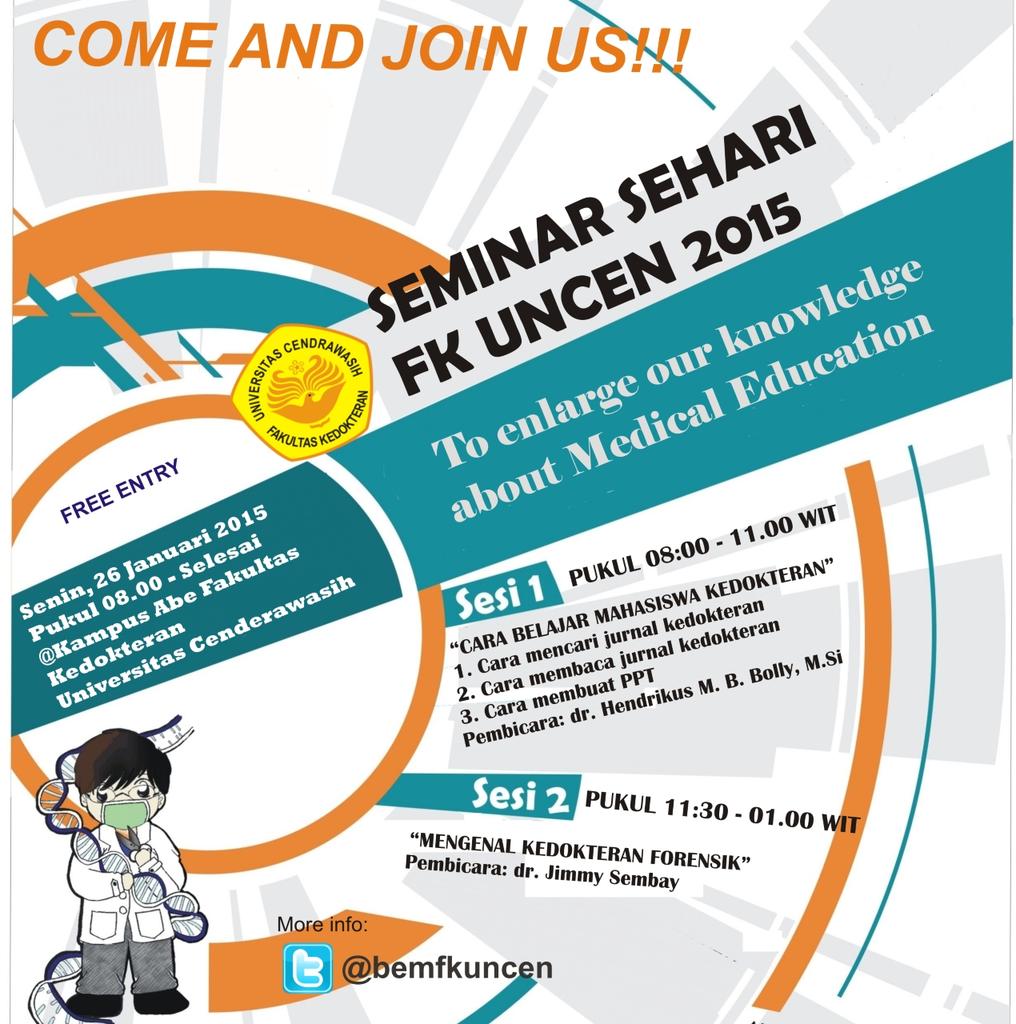 Besok ada kegiatan Seminar sehari dari <a href="/bemfkuncen/">BEM FK UNCEN</a> jadwal dan kegiatan bisa lihat di pic. Ayo kita Ramaikan Xtion!!