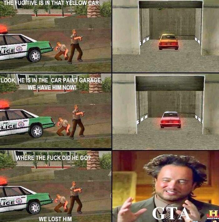 GTAFail's tweet photo. Police be like http://t.co/BdzNNA0X2M