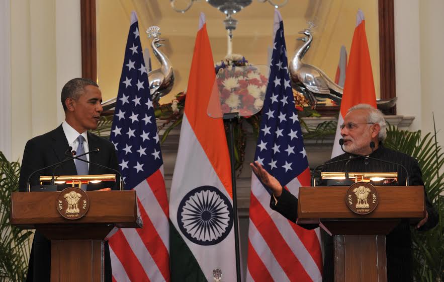 worldvision14's tweet photo. during Joint Press Interaction at Hyderabad House http://t.co/8CfN5LrRo0"