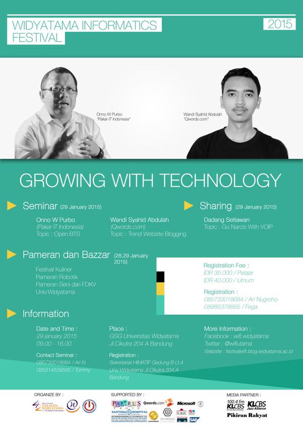 wifiutama's tweet photo. malam pak @AriefMardianto informasi Seminar IT Nasional "growing with technology" dijamin bermanfaat. http://t.co/9y7LgcksNS