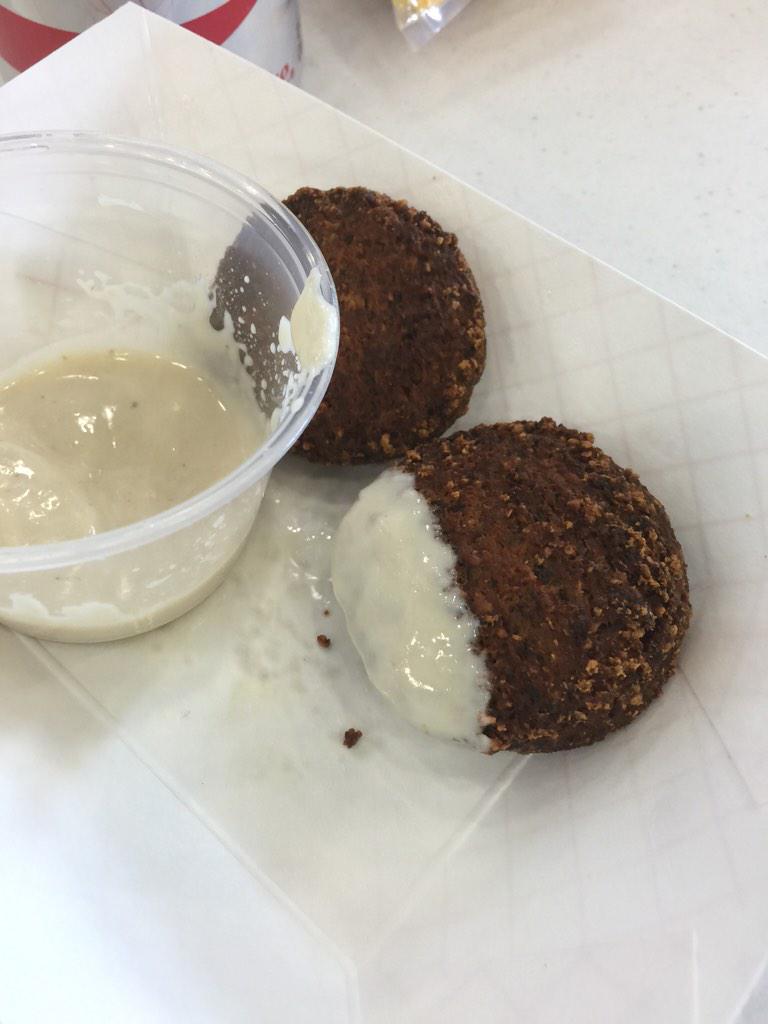 amwa9's tweet photo. My first time trying falafel's at @NewBoCityMarket SO good!! #iowabloggers #MidwestBloggers YUM!!! http://t.co/BPhiW4iMzx