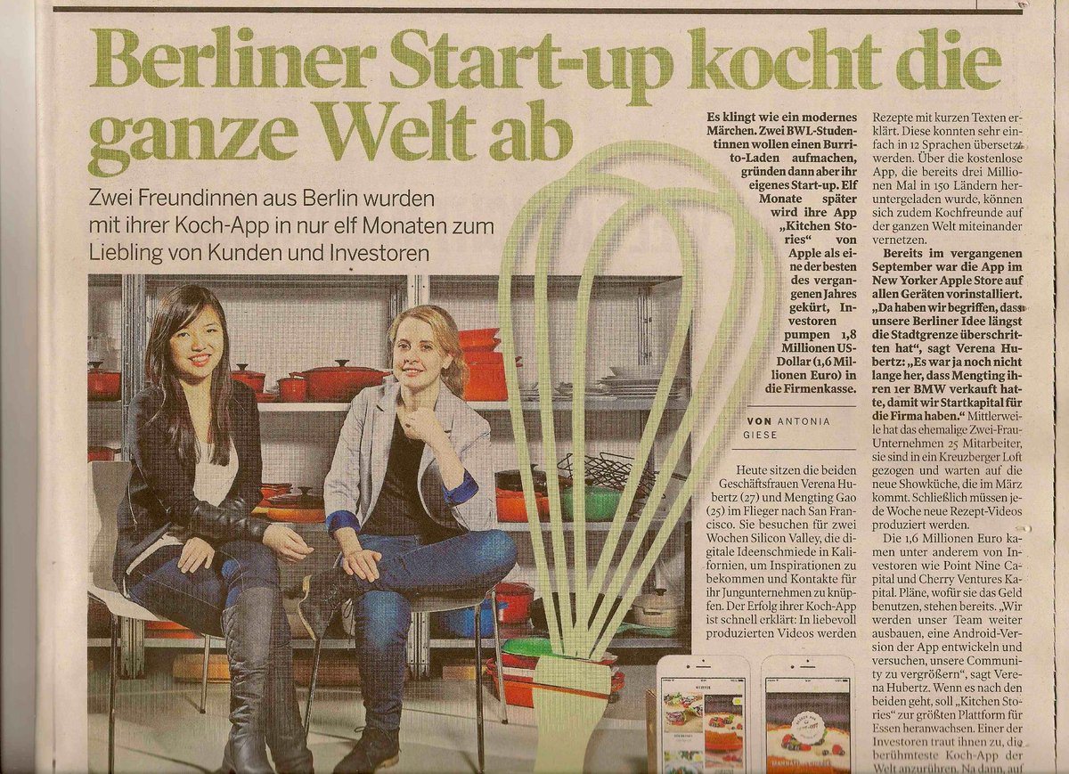 Kitchen Stories (@1kitchenstories) on Twitter photo Habt ihr heute schon die <a href="/BILDamSonntag/">BILD am SONNTAG</a> gelesen? Wir sind auf Seite 33! #Berlin #startup #BamS #News Habt ihr heute schon die <a href="/BILDamSonntag/">BILD am SONNTAG</a> gelesen? Wir sind auf Seite 33! #Berlin #startup #BamS #News
