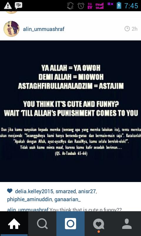 Berbicaralah yang benar, menulislah dengan hati hati, jangan permainkan kalimat Allah ☺☺