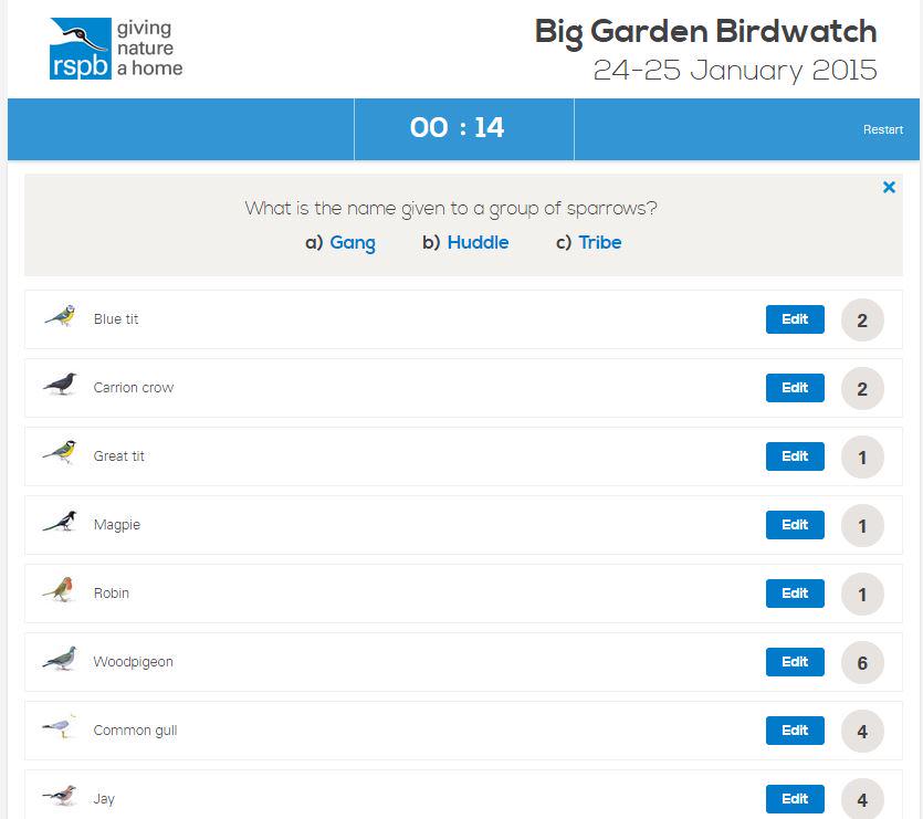 GregFHall's tweet photo. I fed them and they came #HappyStats for @Natures_Voice Big Garden #Birdwatch weekend :) http://t.co/KABxZQFcFL