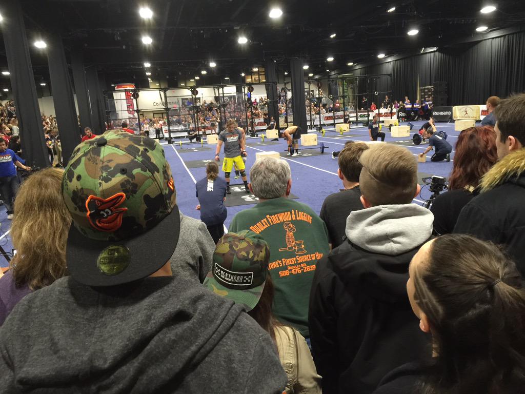 Advantage of being a tall CrossFitter...You can see over everyone when spectating.      

 #KCECC