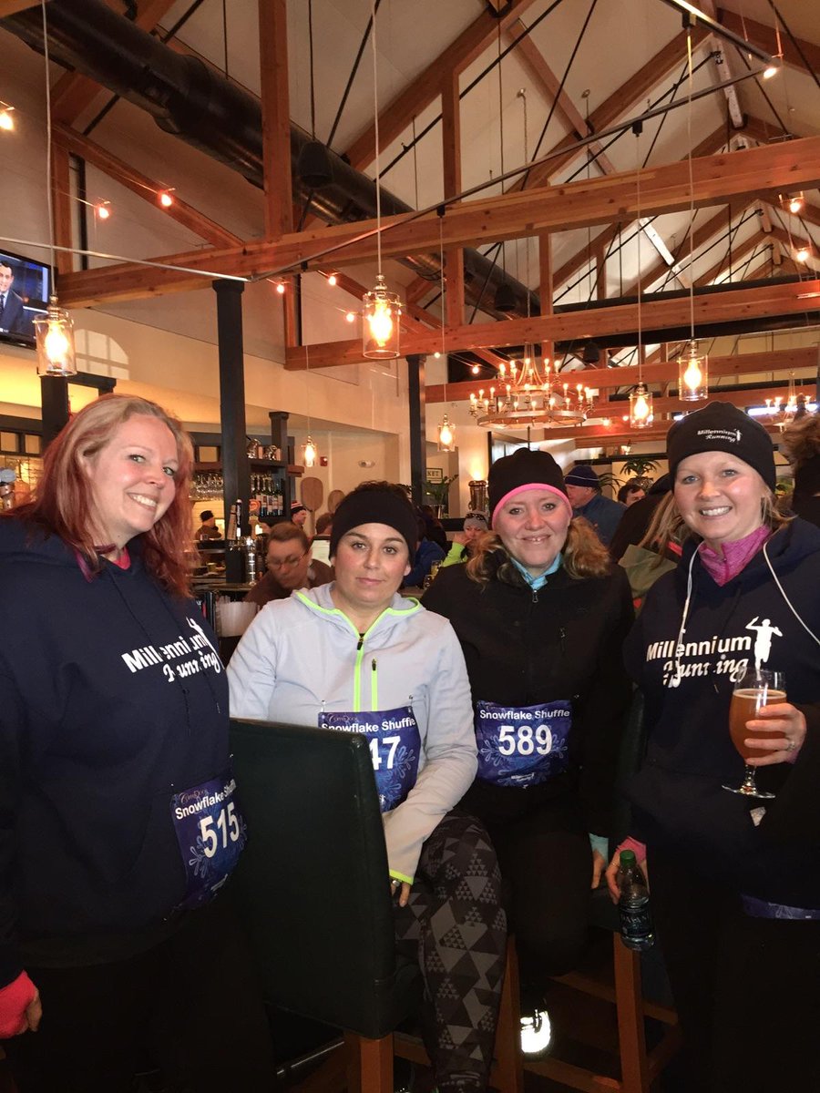 Cold run, warm retreat.  #millenniumrun #snowflakeshuffle