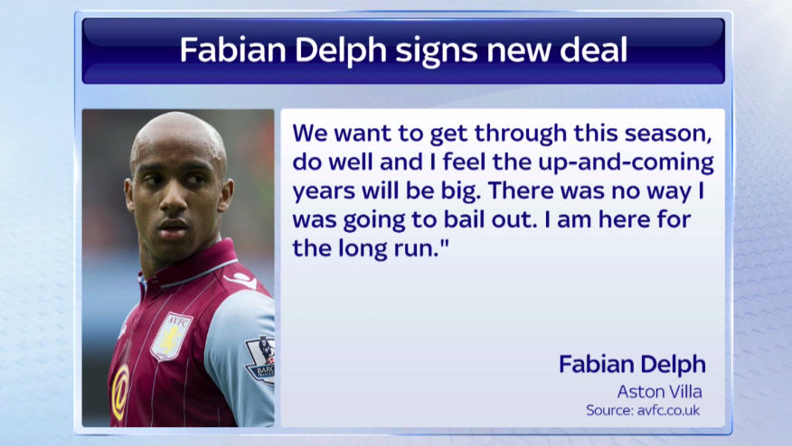 SkySportsNews's tweet photo. Fabian Delph has signed a new contract at #AVFC. Here is what he  has had to say #SSNHQ http://t.co/2cM89SbrXt