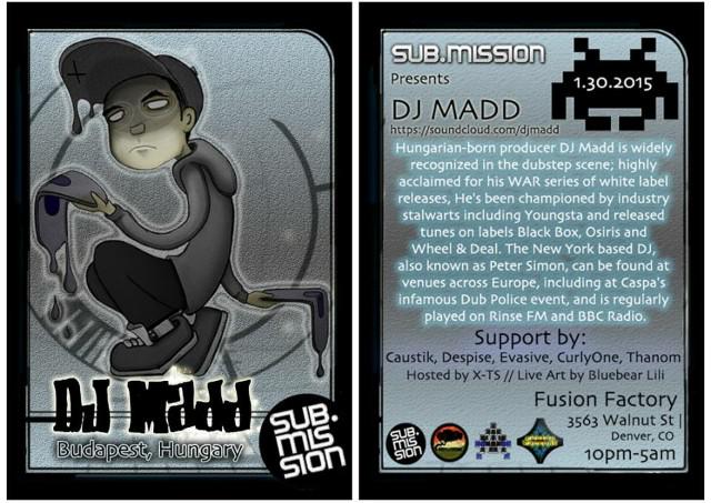 subdotmission's tweet image. Collect all of our #BASSballCards this one featuring the bad man @djmadd catch him at the #FusionFactory on Jan. 30th