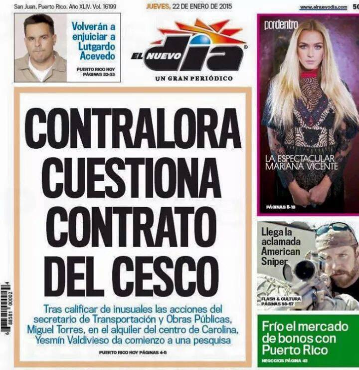 ElementModelsPR's tweet photo. Nuestra Mariana Vicente-Morales en la portada del periódico El Nuevo Día y la portada de la sección Por Dentro.✨✨ http://t.co/t4B6ViQoJb