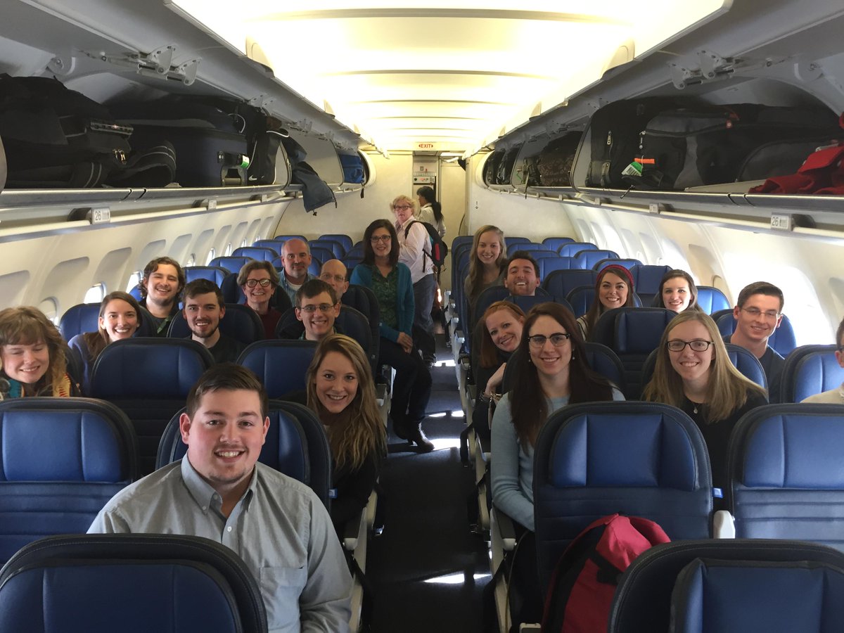 Our <a href="/Ouachita/">Ouachita Baptist University</a> @Sundance class (and 1 photobomber) fly into Salt Lake City today! #obusundance15