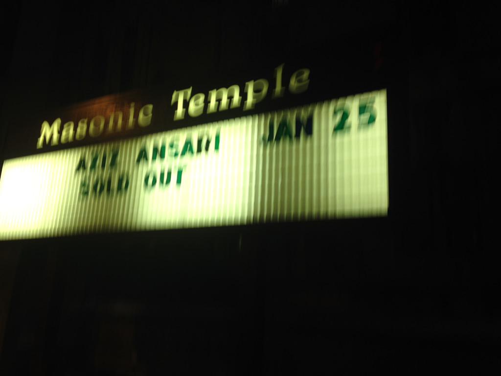 Michael_Advisor's tweet photo. Excited to see @azizansari tonight @DetroitMasonic with @RachaelEZab! http://t.co/6dZjtqKU7q