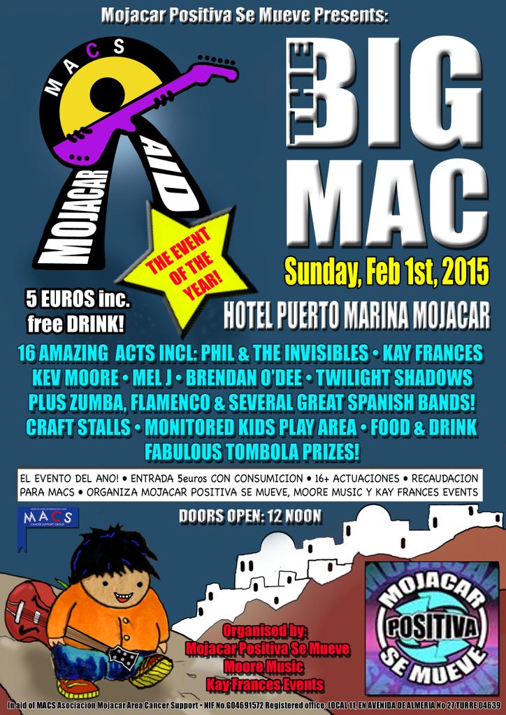 SOMOSMojacar's tweet image. Queda una semana....1 week to go... The final countdown 🎸🎶 Evento benéfico para/Fundraiser for #MACS #TheBigMac