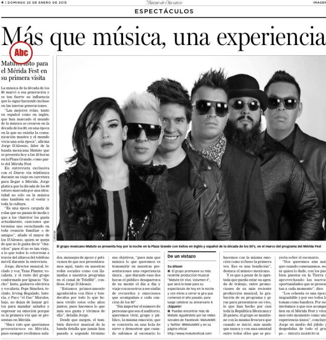 RenataMarrufo's tweet photo. @MATUTEmx @jorgedalessio @irvingdrums hoy a las 8pm en la #PlazaGrande #MeridaFest2015 💯✔️ 8⃣0⃣a @DiariodeYucatan http://t.co/5pmYAakqeA