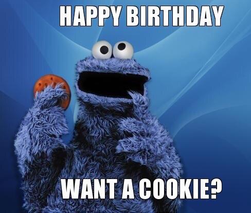 Happy birthday (chocolate-chip) cookie monster  