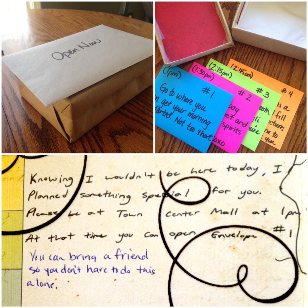 aubzilla_'s tweet photo. A package in my mailbox lead to a surprise scavenger hunt full of gifts. The best gift being a prom-posal ☺️❤️ http://t.co/l6VhYv1GR8