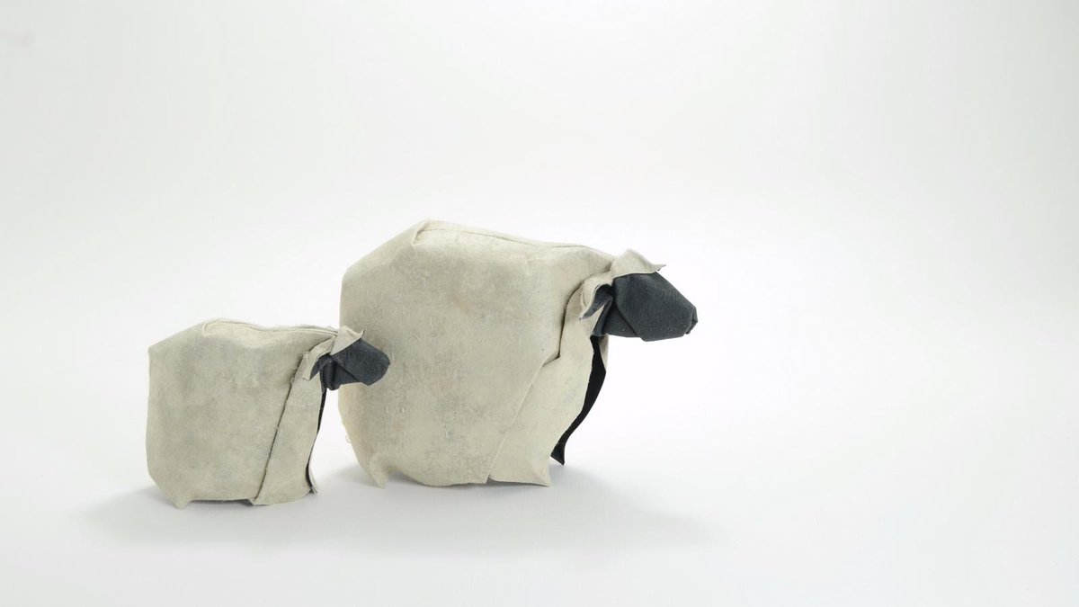 #Origami Sheep (2015) - wet-folded from 1 uncut square