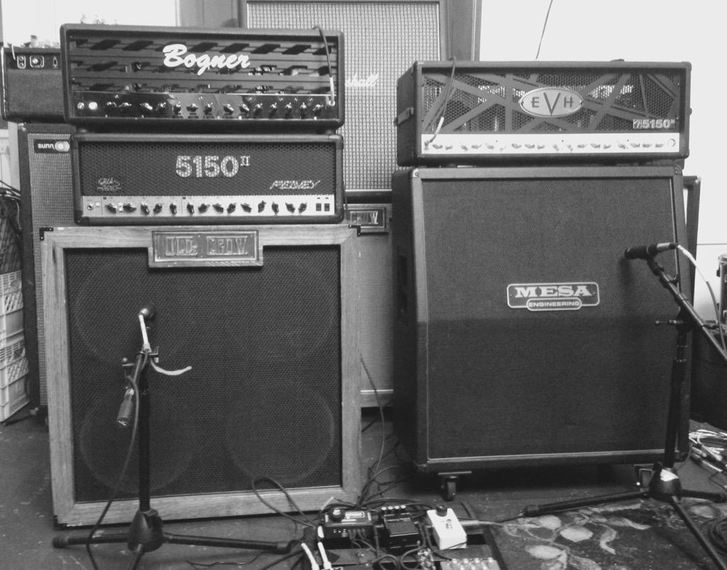 HERONBAND's tweet photo. In the studio today doing guitars. This is our sexy rig.....wha? Can't hear you?!?! http://t.co/YAy6dj4Y80