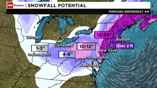 CNN's tweet image. A monster storm is expected to hit the northeast w/ gusts possibly reaching hurricane level: cnn.it/1wwCE1I